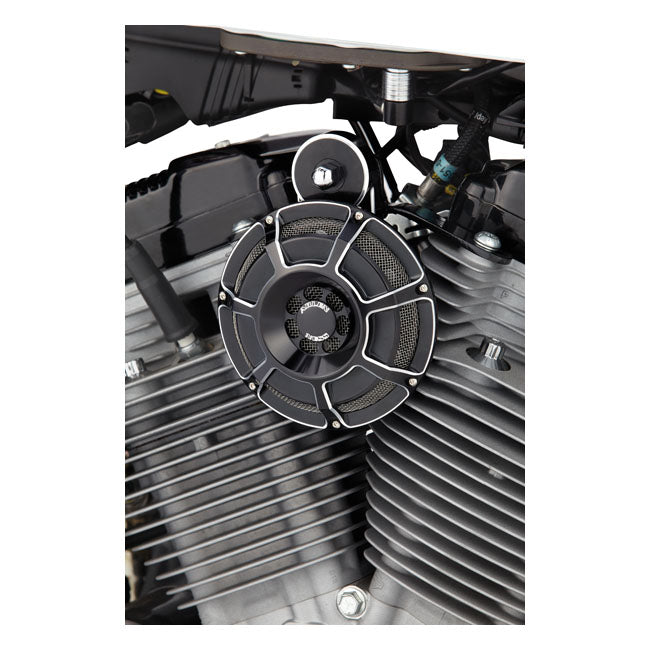 Arlen Ness Billet Horn Kit, Beveled. Black CC – Universal