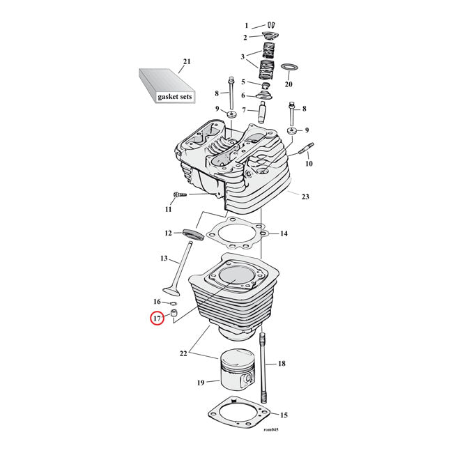 MCS Dowel Pin, Cylinder/Transm. Trap Door – Cylinder Head & Case: 1984–1999 EVO Big…