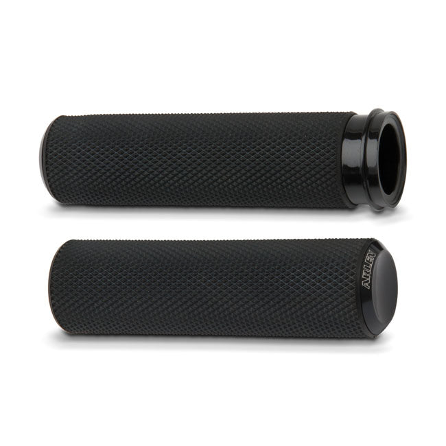 Arlen Ness Knurled Fusion Grips, Black – 1974–2022 H-D with Single or Dual…