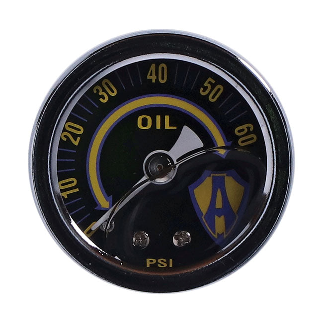 Arlen Ness 1-1/2" Oil Pressure Gauge. Yellow
