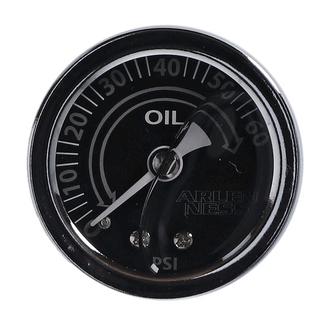Arlen Ness 1-1/2" Oil Pressure Gauge. Gray