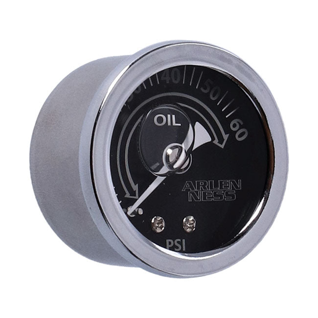 Arlen Ness 1-1/2" Oil Pressure Gauge. Gray