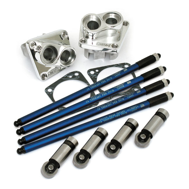 Jims Powerglide Tappets, Blocks & Pushrod Kit. Polished – 1966–1984 Shovelhead