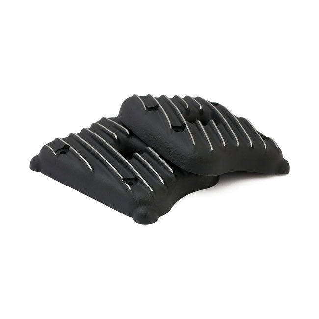 EMD Sportster Ribster Rocker Cover Set. Black Cut – 2004–2022 XL Sportster