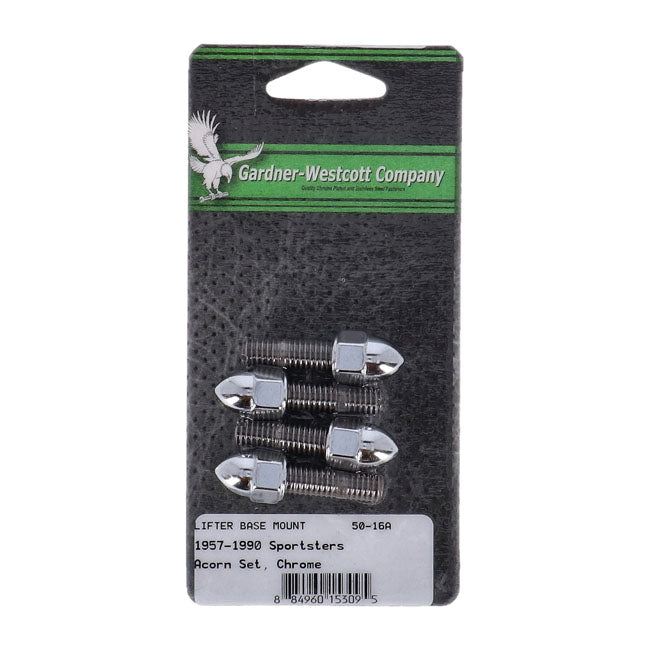 Gardner-Westcott Tappet Block Mount Kit. Acorn, Chrome – 1957–1990 XL Sportster