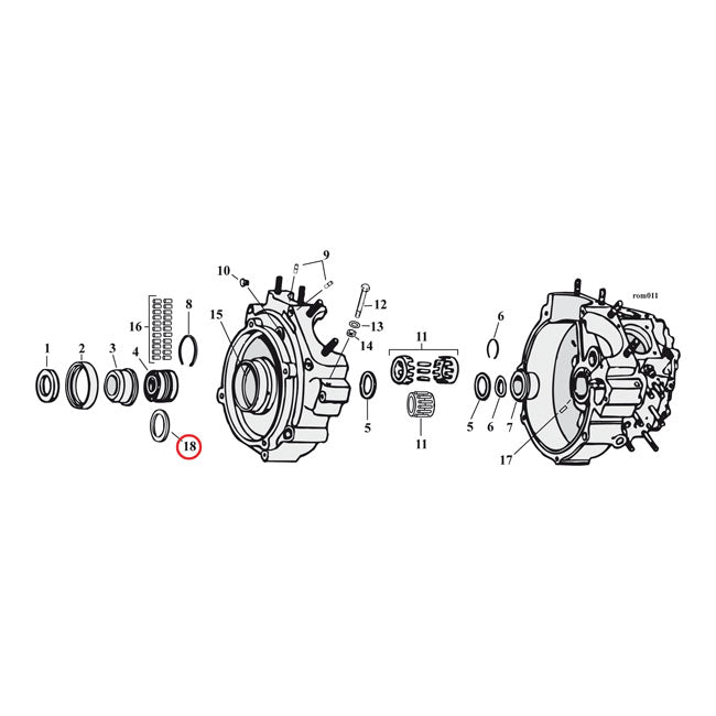 MCS Sprocket Shaft Bearing Spacer Shim .110" – 1969–2002 Big Twin; Twin Cam B