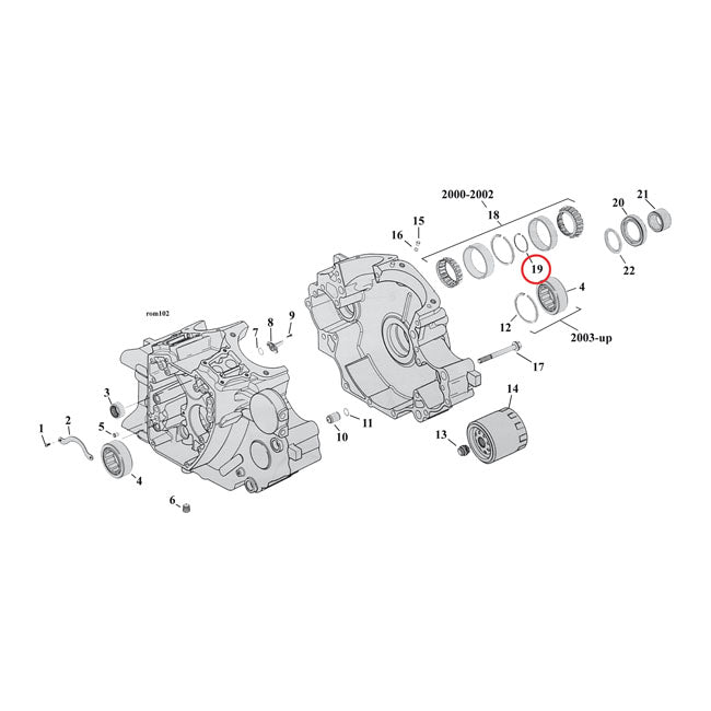 MCS Sprocket Shaft Bearing Spacer Shim .116" – 1969–2002 Big Twin; Twin Cam B