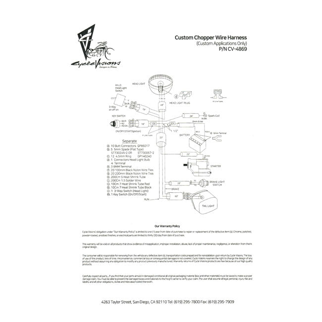 Cycle Visions Chopper Wiring Harness Kit – Universal