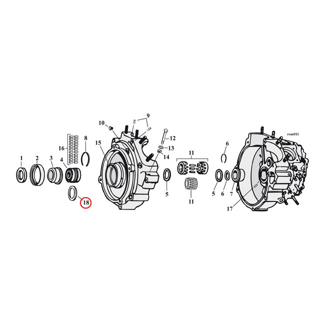 MCS Sprocket Shaft Bearing Spacer Shim .104" – 1969–2002 Big Twin; Twin Cam B