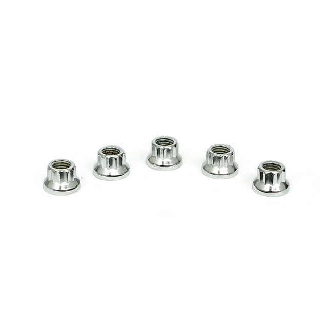 Gardner-Westcott Chrome 12 Point Nut, 1/4-28 - 25 Pack