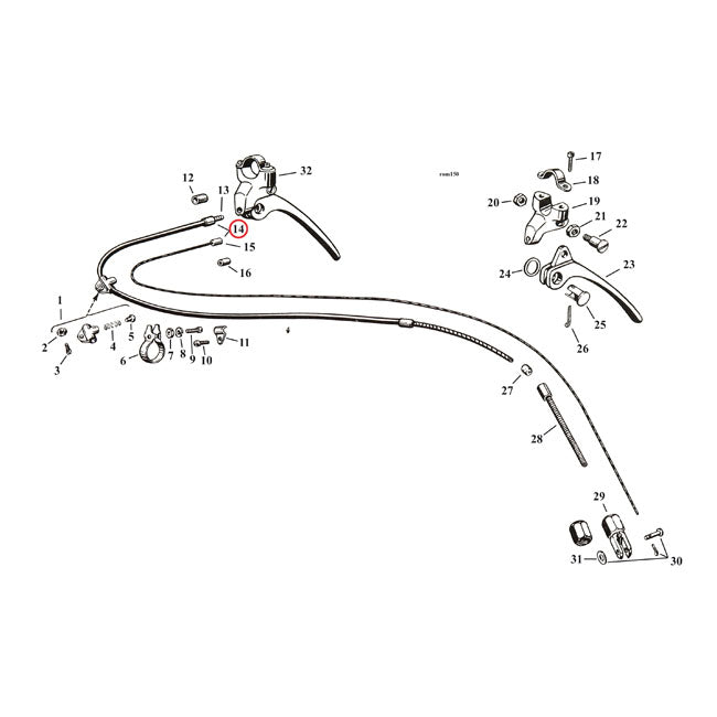 Samwel Brake Cable Front, Kit – 1930–1938 45" SV