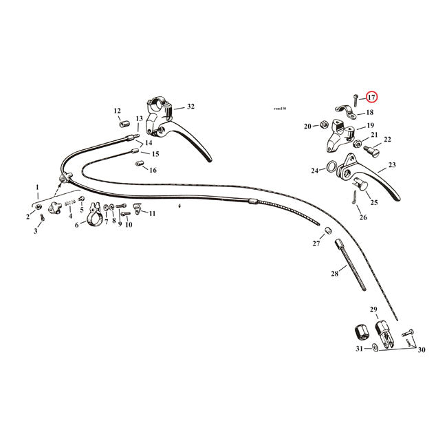 Samwel Screw, Brake Lever Bracket Clamp – 1929–1952 45"