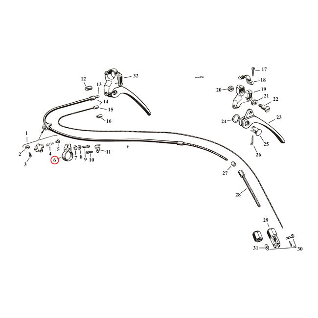 Samwel Clip, Handlebar, Brake Cable, All, Chrom
