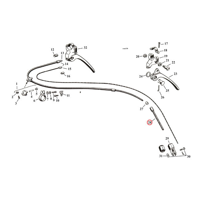 Samwel Adjuster Screw, Front Brake Cable – 1929–1952 45" SV