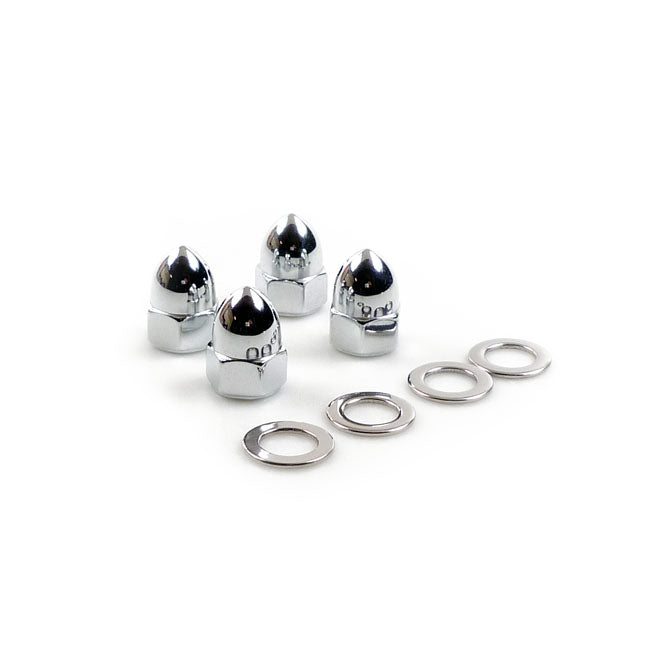 Gardner-Westcott Rocker Shaft End Nut Set. Acorn Style, Chrome – 1966–1984 Shovelhead; 1957–1985 XL…