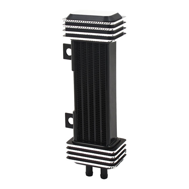 Jagg Oil Cooler Kit. Vertical Mount, 6 Row, Deluxe Diamond – 1955–1983 Big Twin; 1982–1994 FXR…