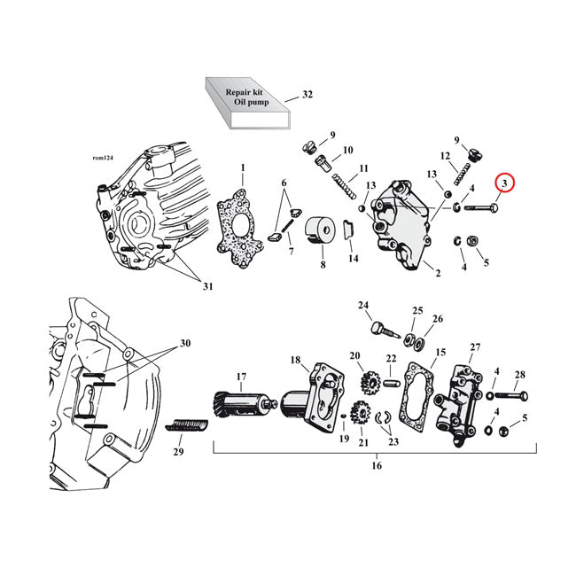 Samwel Hex Bolt, Oil Pump – 1937–1973 45" SV
