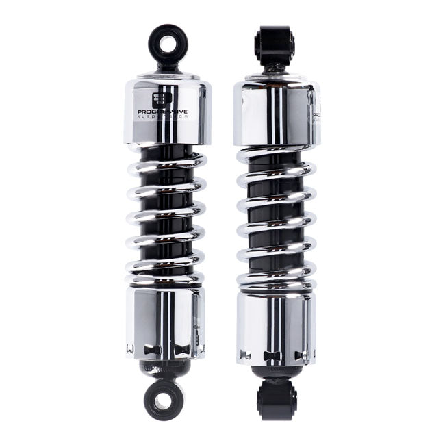 Progressive Suspension Model 412 Shock Set. 13.5". Heavy Duty. Chrome – 2009–2025 FLT/Touring