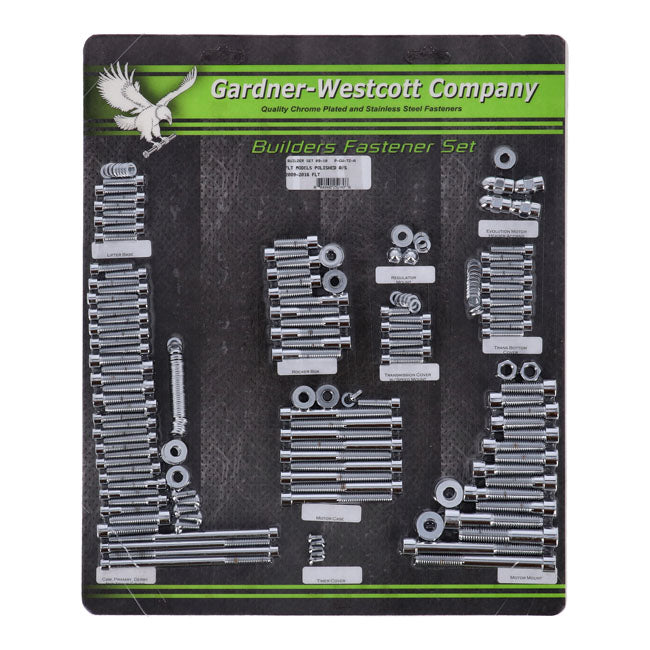 Gardner-Westcott Builders Fastener Set. Polished Chrome Allen – 2009–2016 FLT/Touring