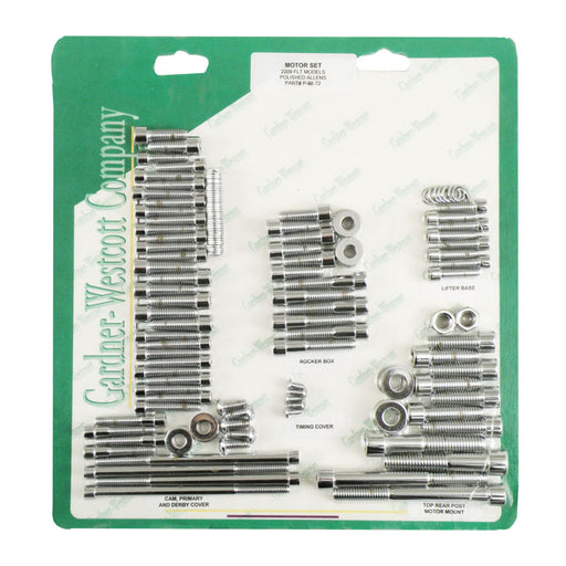 Gardner-Westcott Motor Screw Set. Polished Chrome Allen – 2009–2016 FLT/Touring