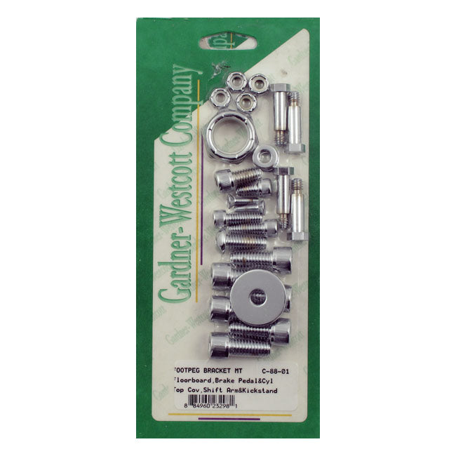 Gardner-Westcott Foot Peg Bracket Mount Kit. Chrome – 2000–2006 Softail