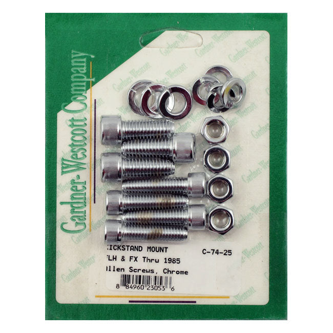 Gardner-Westcott Jiffy Mount Kit. Chrome Allen Head – 1936–1986 4-Speed Big Twin