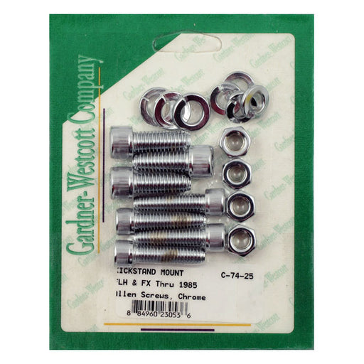 Gardner-Westcott Jiffy Mount Kit. Chrome Allen Head – 1936–1986 4-Speed Big Twin