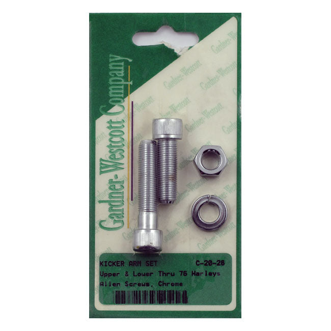 Gardner-Westcott Kick Pedal & Arm Mount Kit. Chrome Allen Heads – L1930–1976 FL; FX; 1952–1956 K; KH…