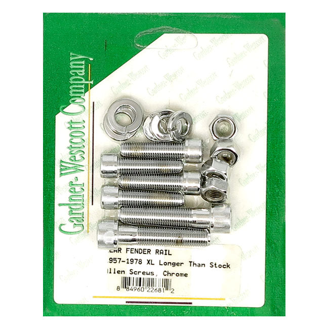 Gardner-Westcott Fender Strut Mount Kit. Chrome Allen Head – 1957–1978 XL Sportster