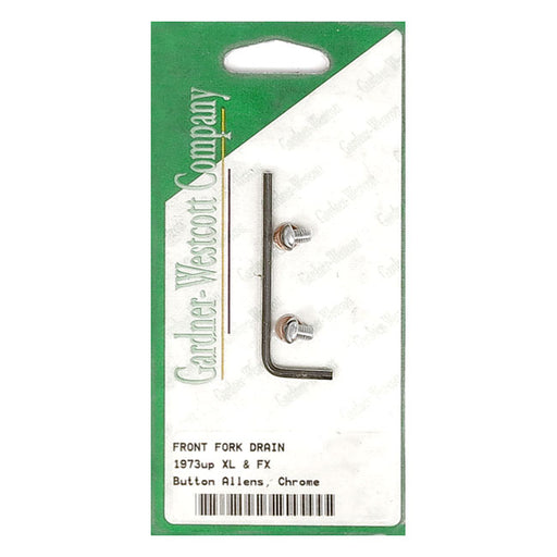 Gardner-Westcott Fork Slider Drain Screws. Chrome – 1973–2013 XL Sportster; 1973–1986 FX…