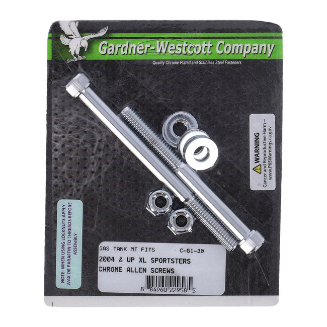 Gardner-Westcott Gas Tank Mount Kit. Chrome Allen – 2004–2022 XL Sportster