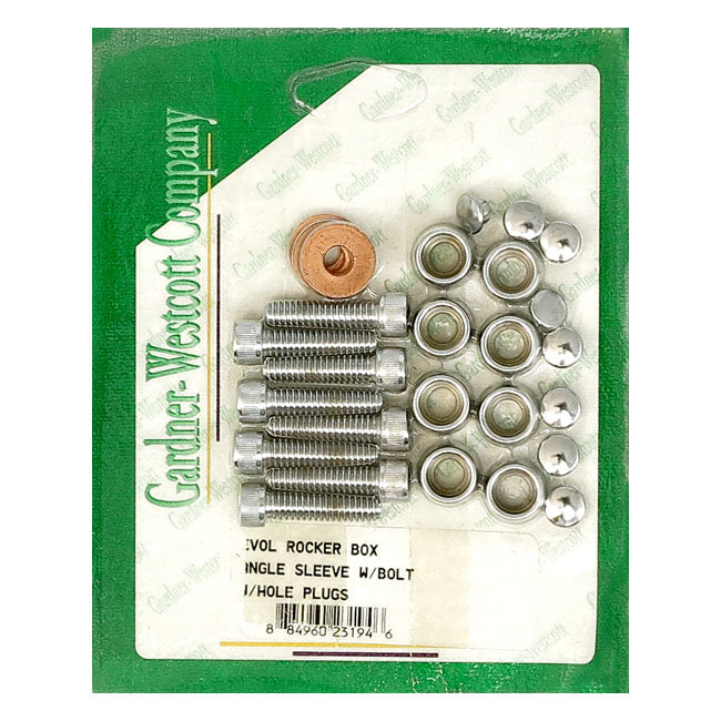 Gardner-Westcott Rocker Box Top Bolt Kit. Allen, Polished Chrome – 1984–1999 Big Twin; 1986–2022 XL…