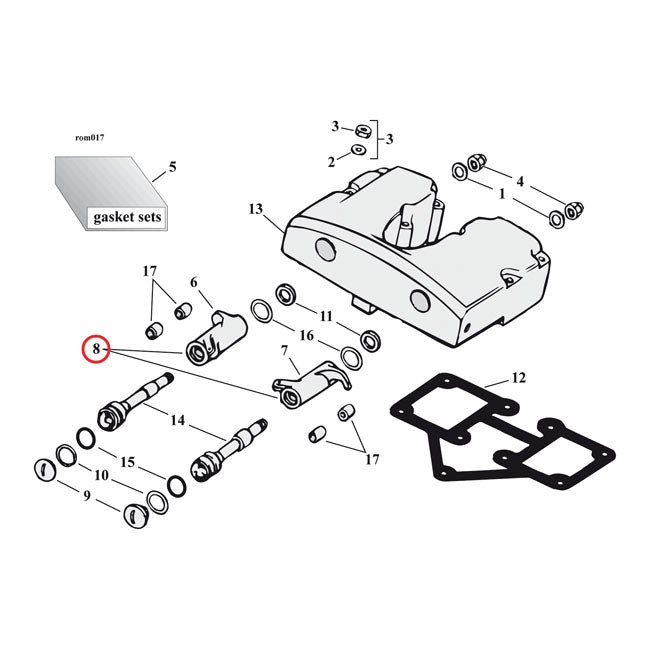Jims Shovelhead Roller Rocker Arm Set – 1966–1984 Shovelhead