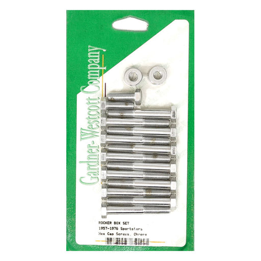 Gardner-Westcott Sportster Rocker Box Bolt Kit. Hex, Chrome – 1957–1976 Sportster
