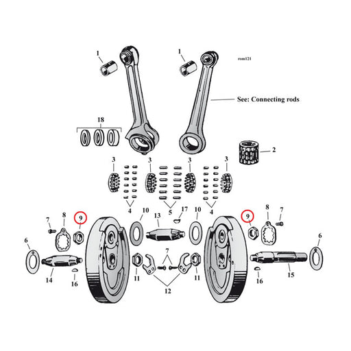 Samwel Nut, Crankpin. 37-73 45" Flathead – 1937–1973 45" (750cc) Flathead