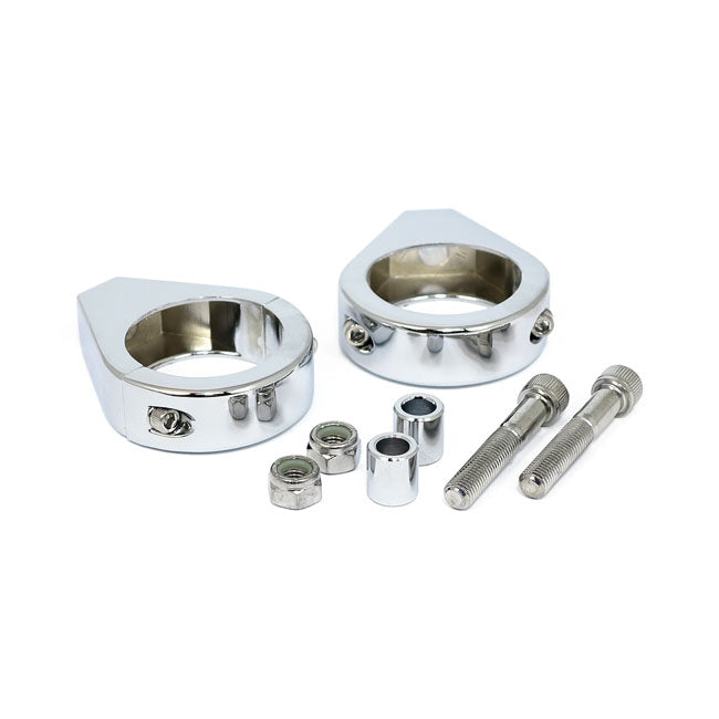 MCS Smooth Edge Fork Mount Clamp Kit. 41mm. Chrome – Universal