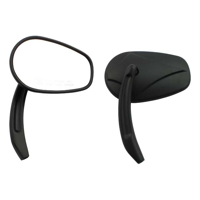 MCS Daboss Mirror Set. Black – 65-Up H-D