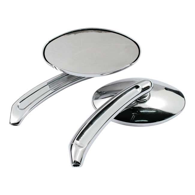 MCS ''Tripper'' Mirror Set. Chrome – 65-Up H-D