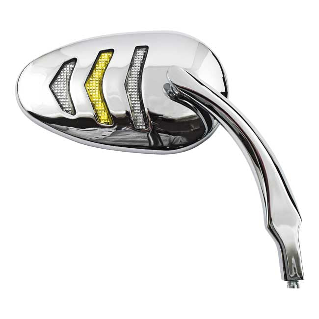 MCS LED Billet Turn Signal Mirror Set. Chrome