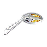 MCS Cateye LED Turn Signal Mirror Set. Chrome – 65-UP H-D