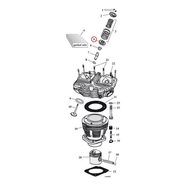 MCS Lower Valve Spring Collar Set. Steel. Std – 1948–1965 Panhead; 1966–1979 Shovelhead