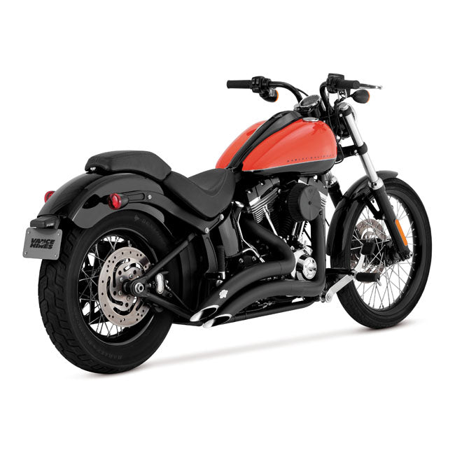Vance & Hines 2-1/2" Big Radius 2-2 Exhaust. Black – 1986–2017 Softail