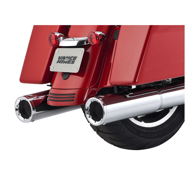Vance & Hines Hi-Output Slip-on Mufflers. Chrome – 2017–2026 FLT/Touring