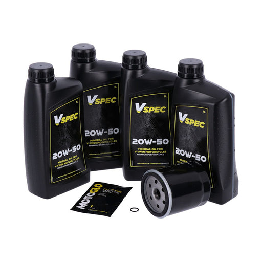 MCS Engine Oil Service Kit. 20W50 Mineral – 1986–1998 FLT/Touring