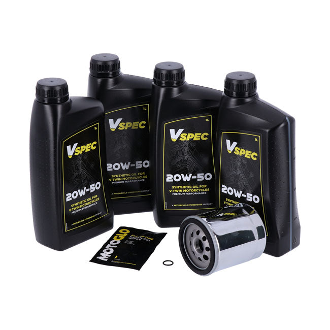 MCS Engine Oil Service Kit. 20w50 Synthetic – 1999–2016 FLT/Touring; 2009–2016 Trike