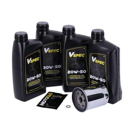 MCS Engine Oil Service Kit. 20W50 Synthetic – 1986–1998 FLT/Touring