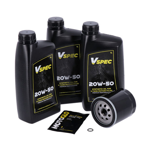 MCS Engine Oil Service Kit. 20W50 Synthetic – 1999–2017 Softail; 1999–2017 Dyna