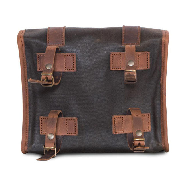 Longride ''Mini'' Waxed Cotton Saddlebag. Khaki