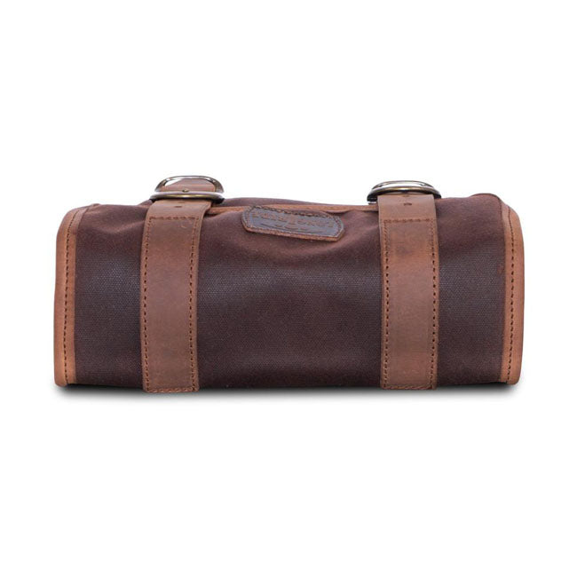 Longride ''Mini'' Waxed Cotton Saddlebag. Marron Brown