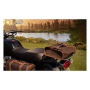 Longride ''Mini'' Waxed Cotton Saddlebag. Marron Brown